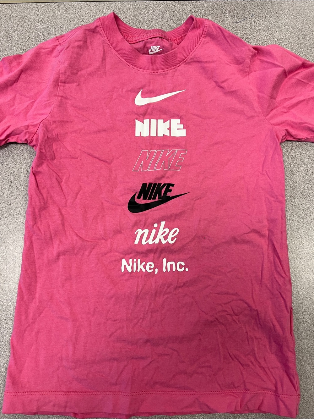 Nike Kids Pink Graphic Logo Short Sleeve Tee